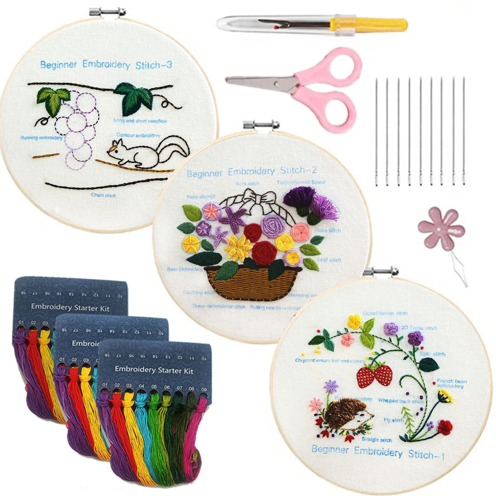 Rubbyoo 3-piece Embroidery Starter Kit - Floral Animal Handicraft | Easy Stitch Art For  Beginner  - 3-piece Embroidery Starter Kit - image 6