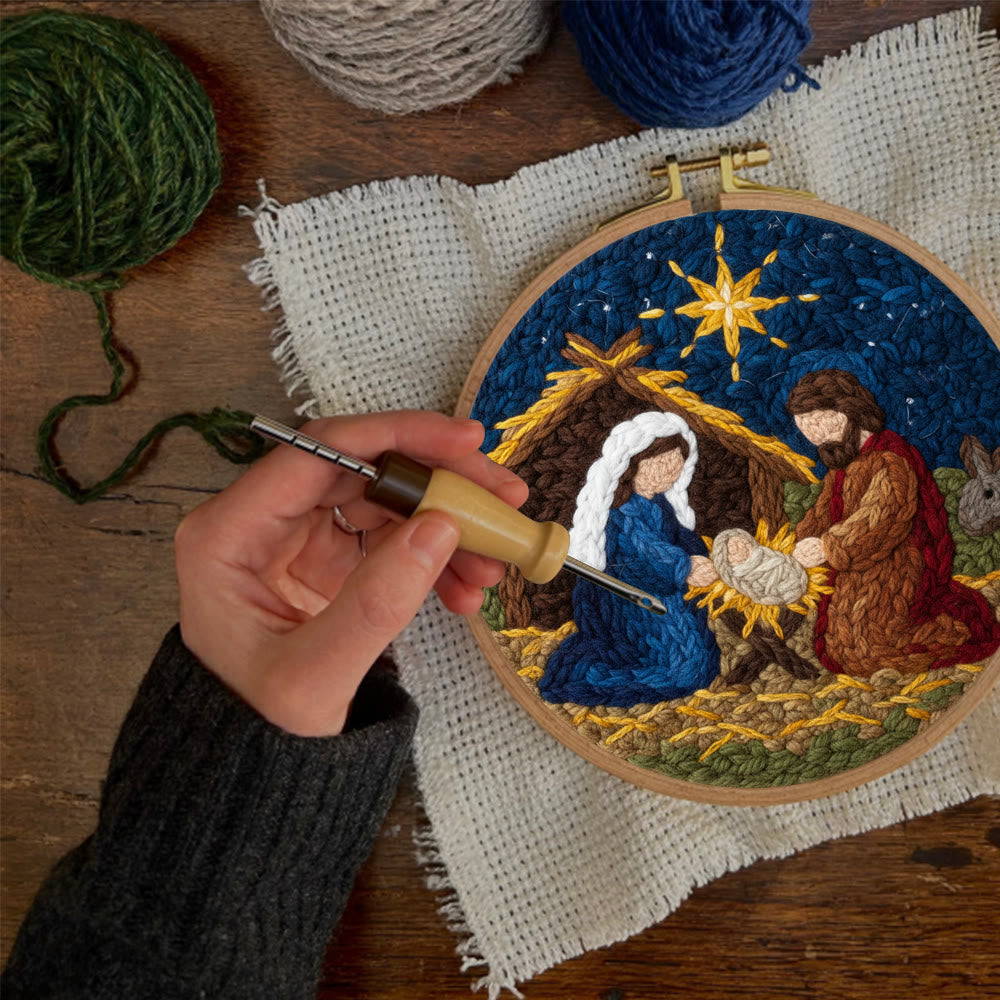 Christmas Nativity Scene  Punch Needle Kit - Religious Christmas Doormat | Handmade Needle Gift - image 4