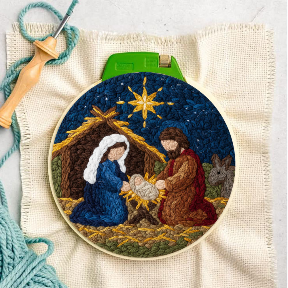 Christmas Nativity Scene  Punch Needle Kit - Religious Christmas Doormat | Handmade Needle Gift - image 5
