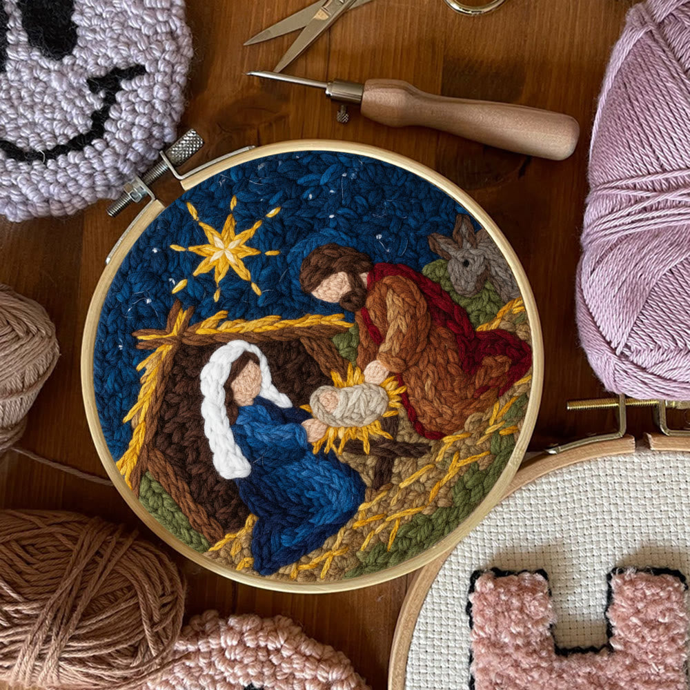 Christmas Nativity Scene  Punch Needle Kit - Religious Christmas Doormat | Handmade Needle Gift - image 8