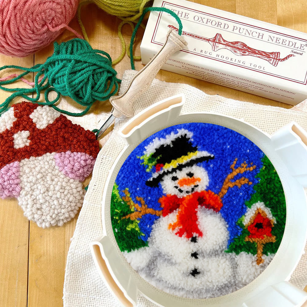 Happy Snowman Punch Needle Kit - Diy Christmas Coaster | Perfect Holiday Present  - image 9