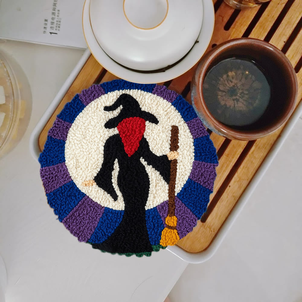 Magical Witch Punch Needle Kit - Unique Needle Coaster | Perfect For Holiday Decor - 5 inch Coaster Kit - image 11
