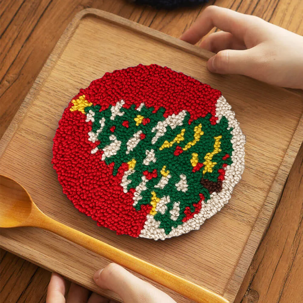 Shiny Christmas Tree Punch Needle Kit - Diy Christmas Needle Art  | Nice Handmade Craft For Kid - image 11
