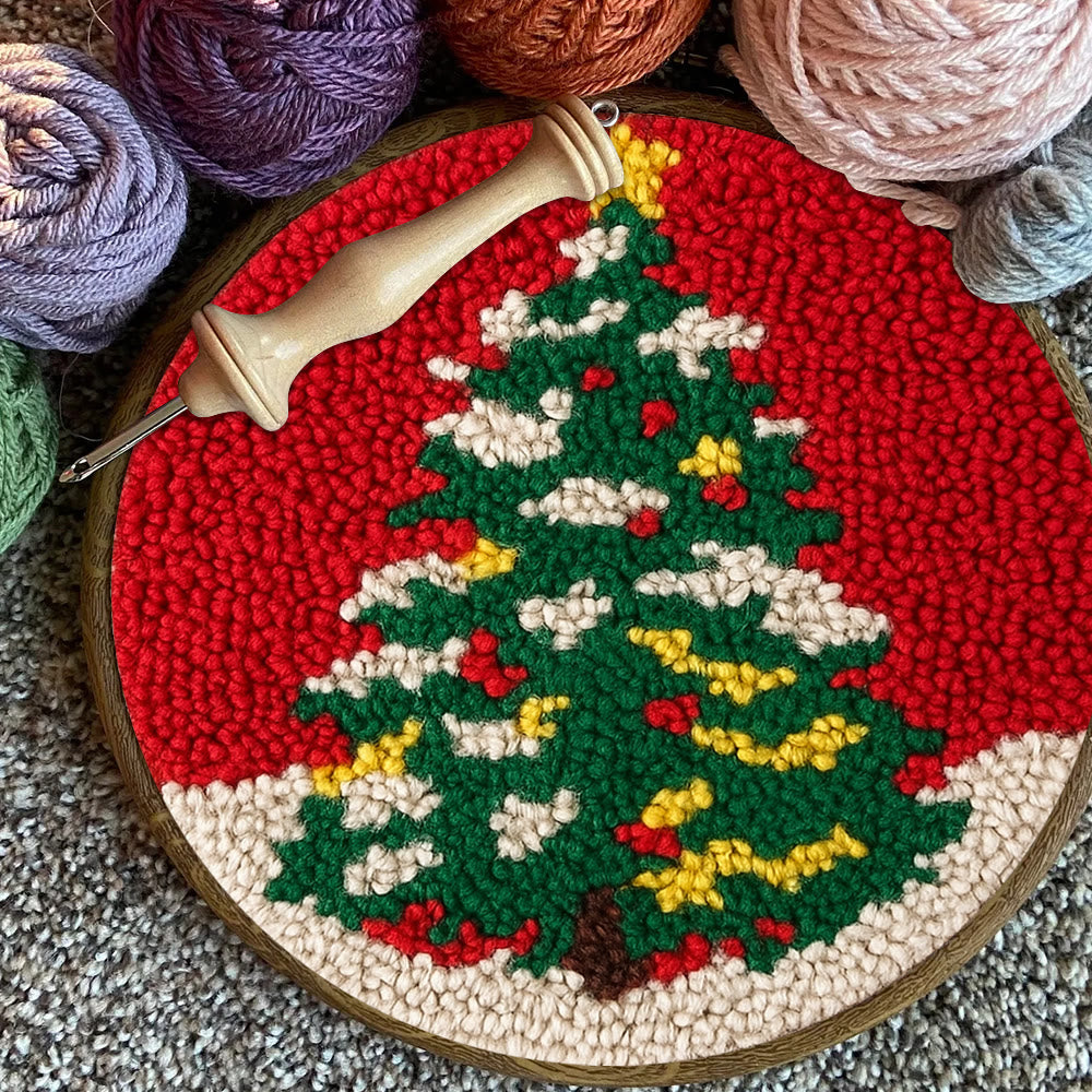Shiny Christmas Tree Punch Needle Kit - Diy Christmas Needle Art  | Nice Handmade Craft For Kid - image 7