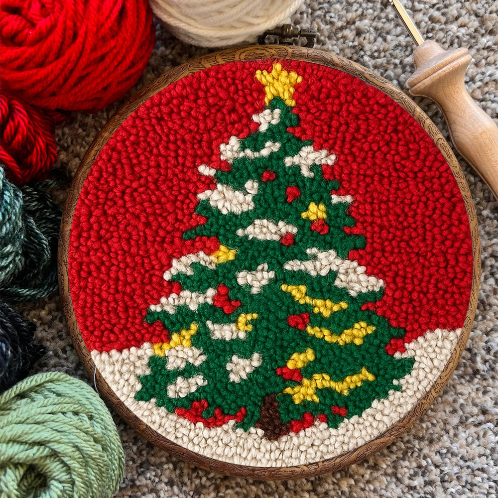 Shiny Christmas Tree Punch Needle Kit - Diy Christmas Needle Art  | Nice Handmade Craft For Kid - image 6