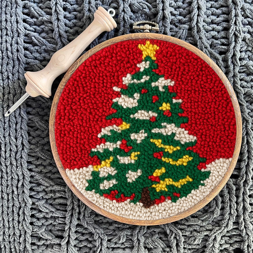 Shiny Christmas Tree Punch Needle Kit - Diy Christmas Needle Art  | Nice Handmade Craft For Kid - image 8