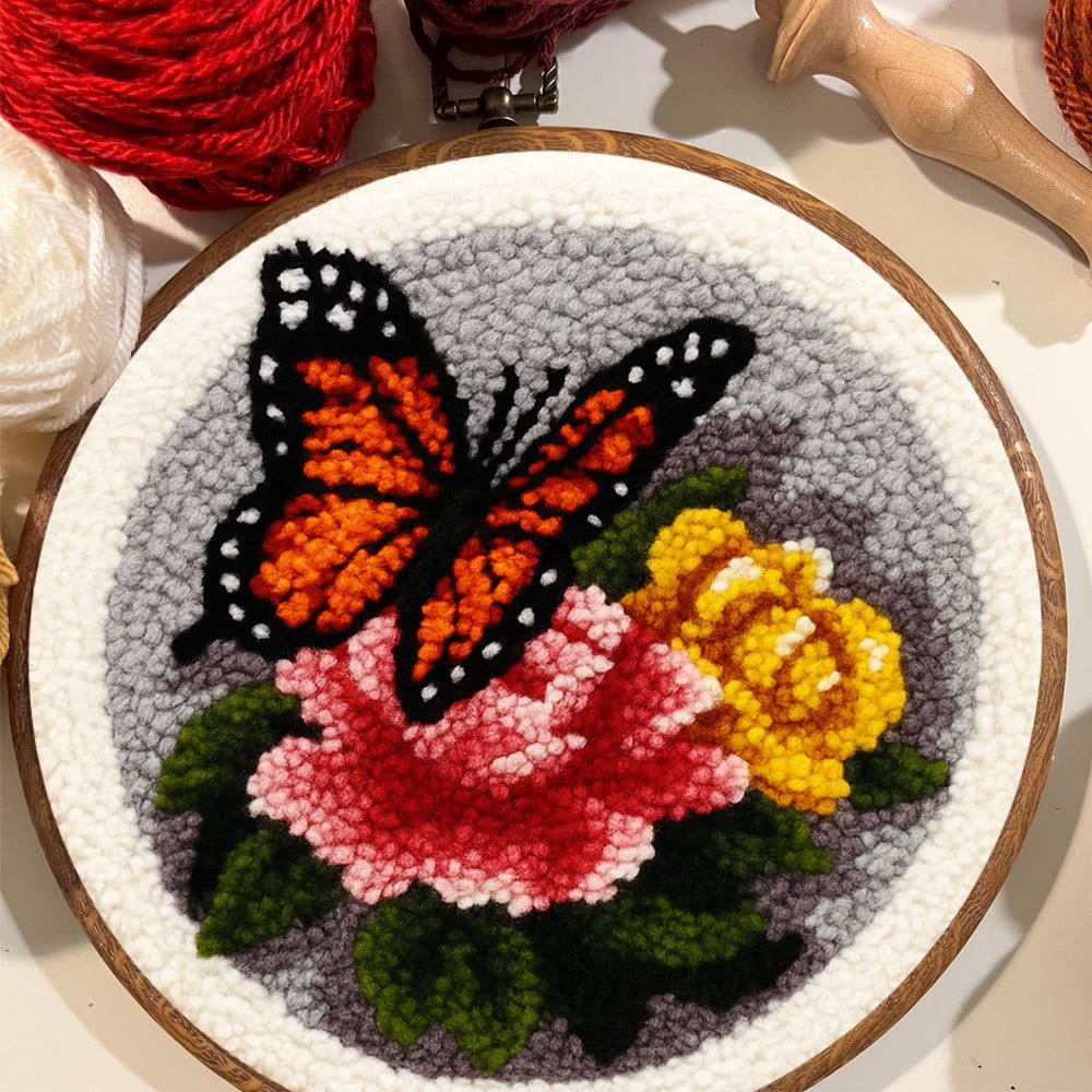 Fascinating Butterfly Punch Needle Kit - Charming Floral Craft | Perfect Handmade Gift For Her - image 2