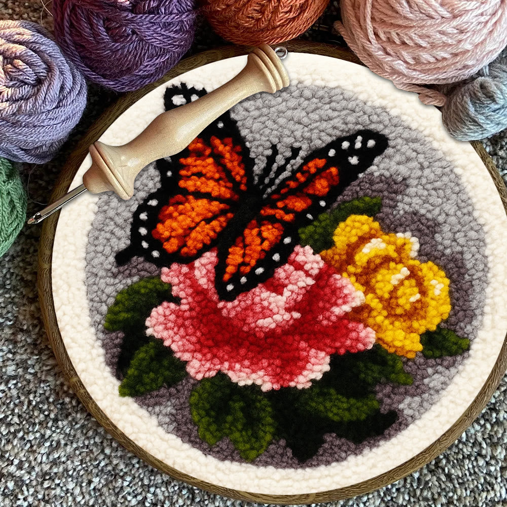 Fascinating Butterfly Punch Needle Kit - Charming Floral Craft | Perfect Handmade Gift For Her - image 6