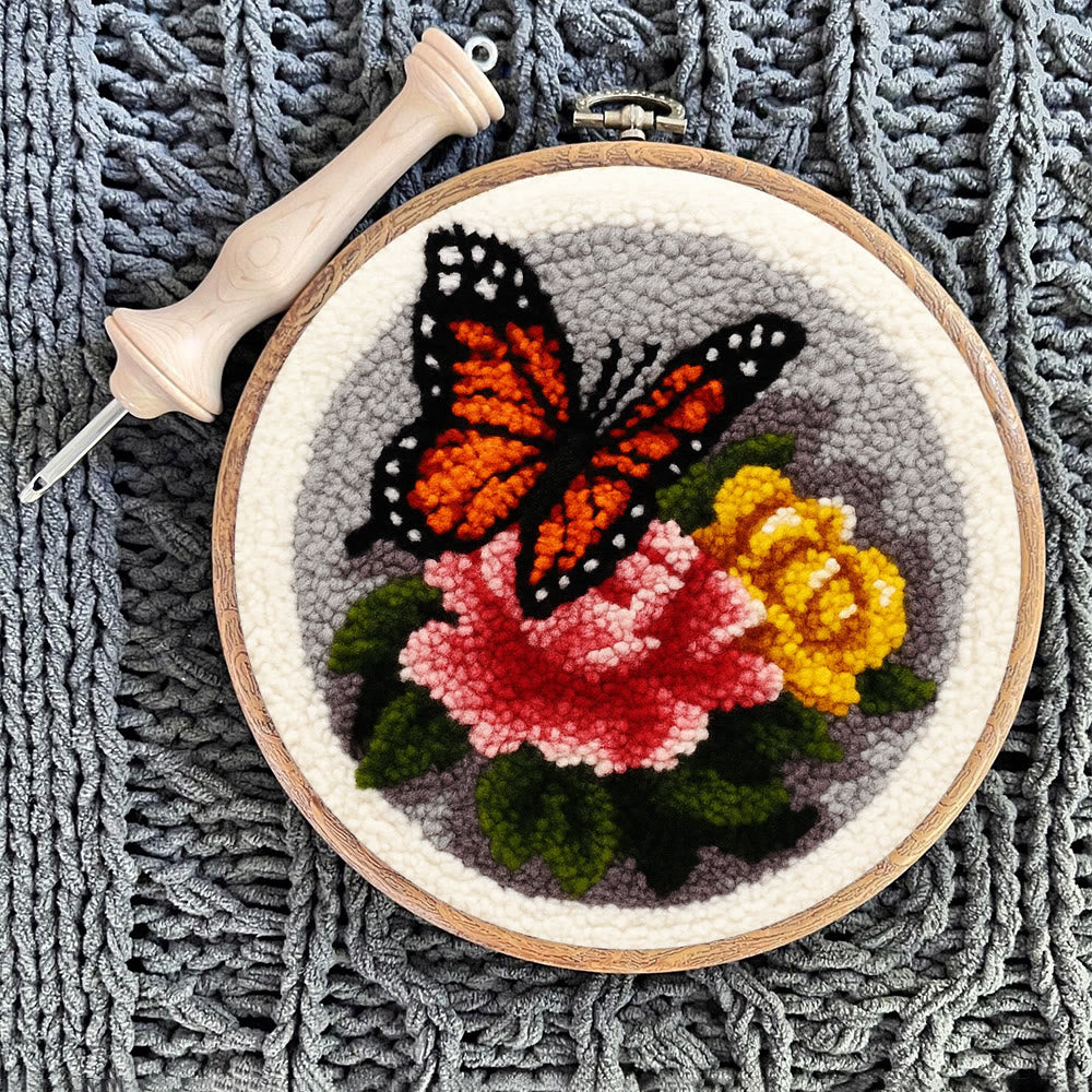 Fascinating Butterfly Punch Needle Kit - Charming Floral Craft | Perfect Handmade Gift For Her - image 9