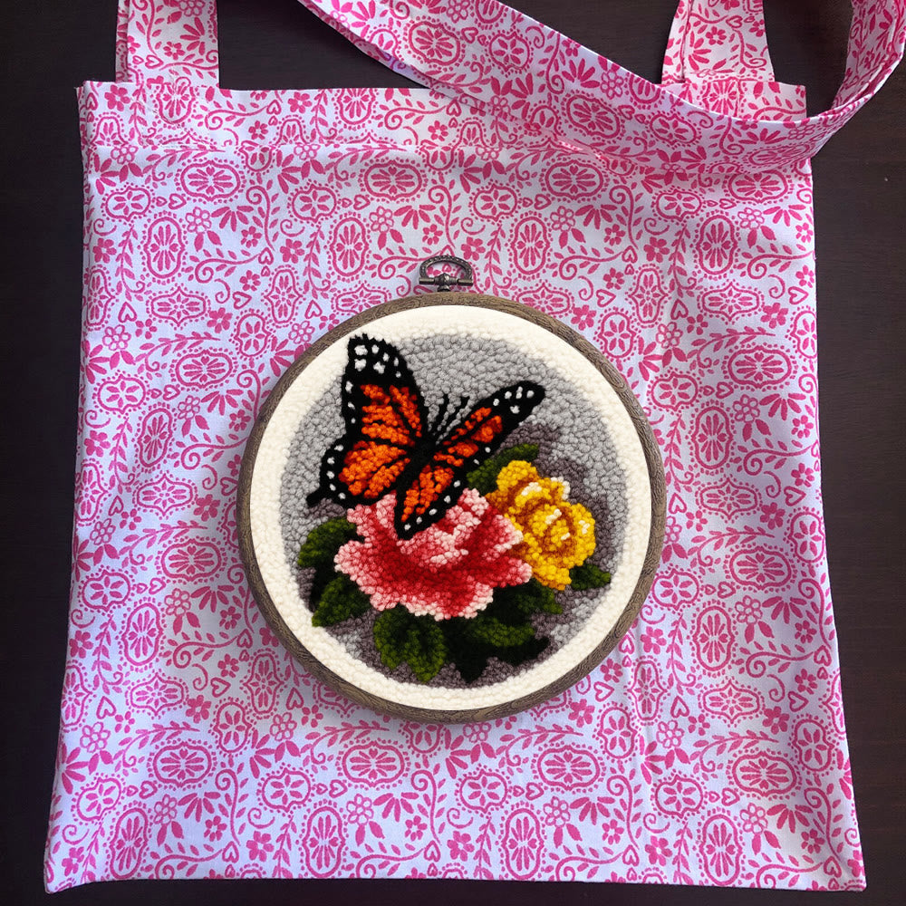 Fascinating Butterfly Punch Needle Kit - Charming Floral Craft | Perfect Handmade Gift For Her - image 12