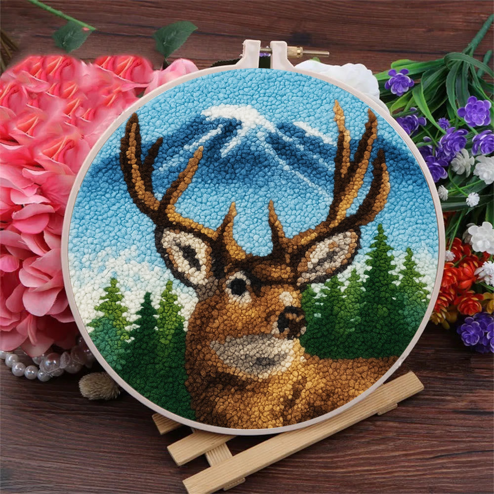 King Of Milu Deer Punch Needle Kit - Diy Animal Handmade Craft | Perfect Art For Home Decor - image 4