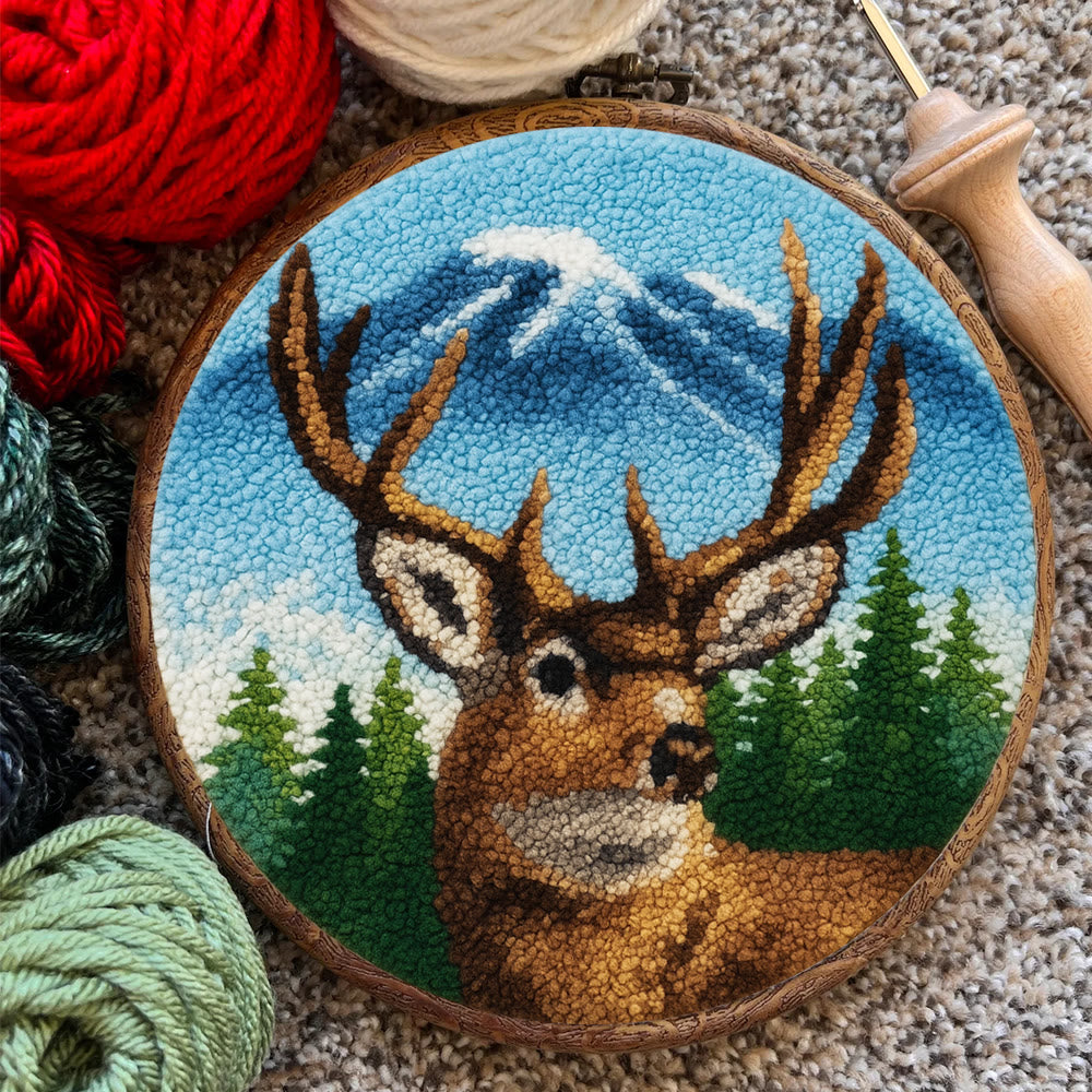 King Of Milu Deer Punch Needle Kit - Diy Animal Handmade Craft | Perfect Art For Home Decor - image 9