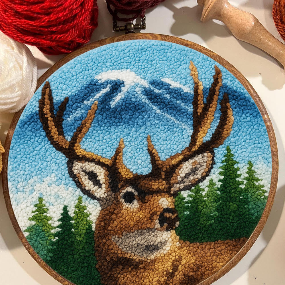 King Of Milu Deer Punch Needle Kit - Diy Animal Handmade Craft | Perfect Art For Home Decor - image 5