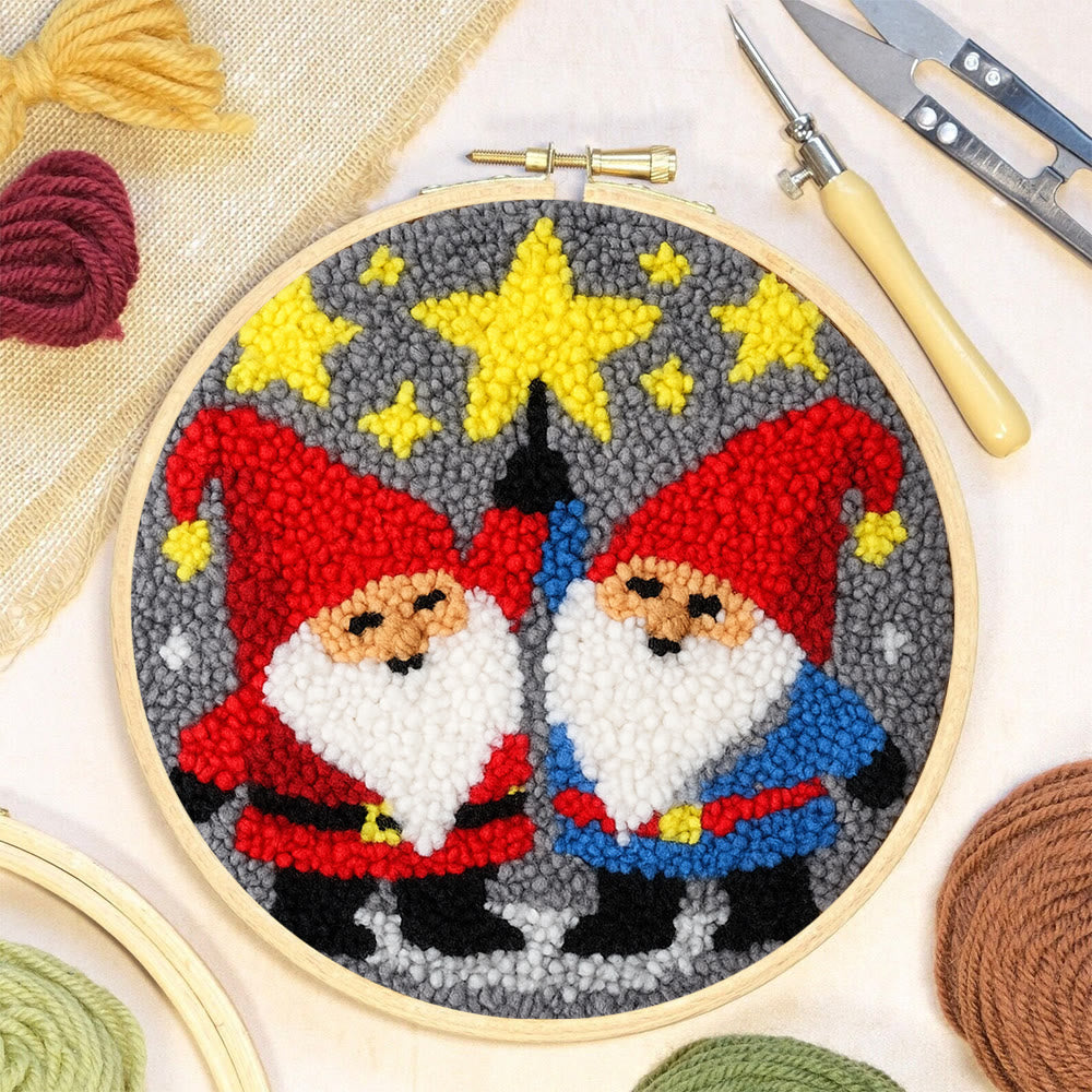 Starry Night Gnomes Punch Needle Kit - Diy Christmas Coaster | Perfect Craft For Beginner  - image 7