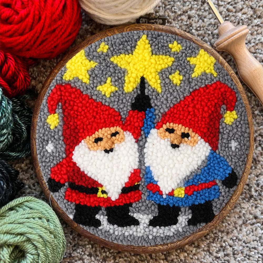 Starry Night Gnomes Punch Needle Kit - Diy Christmas Coaster | Perfect Craft For Beginner  - image 8