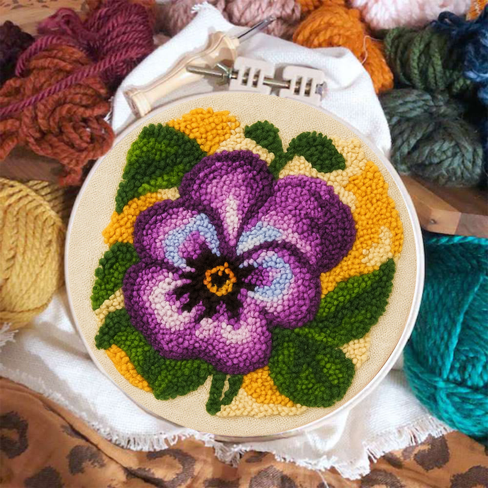 Purple Flower Punch Needle Kit - Stunning Flower Craft | Diy Handmade Craft For Mom - image 4