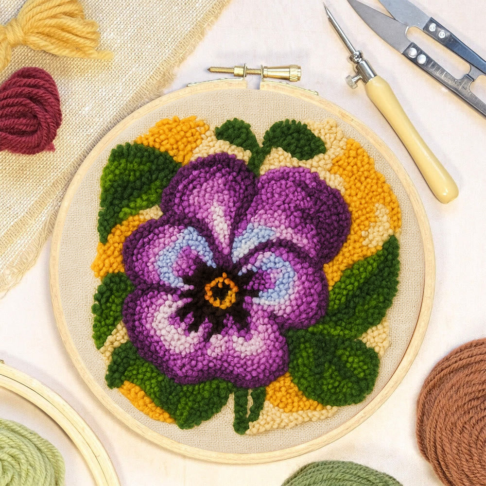 Purple Flower Punch Needle Kit - Stunning Flower Craft | Diy Handmade Craft For Mom - image 5