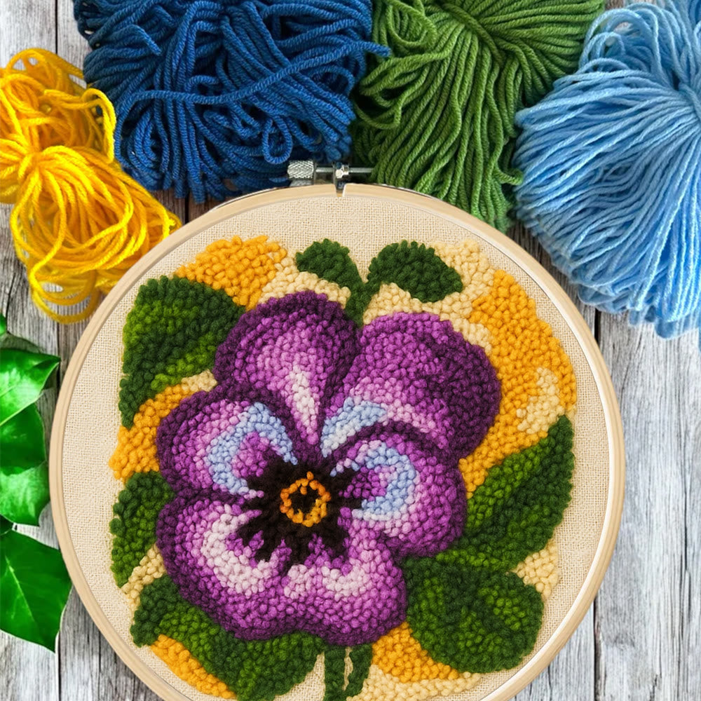 Purple Flower Punch Needle Kit - Stunning Flower Craft | Diy Handmade Craft For Mom - image 6