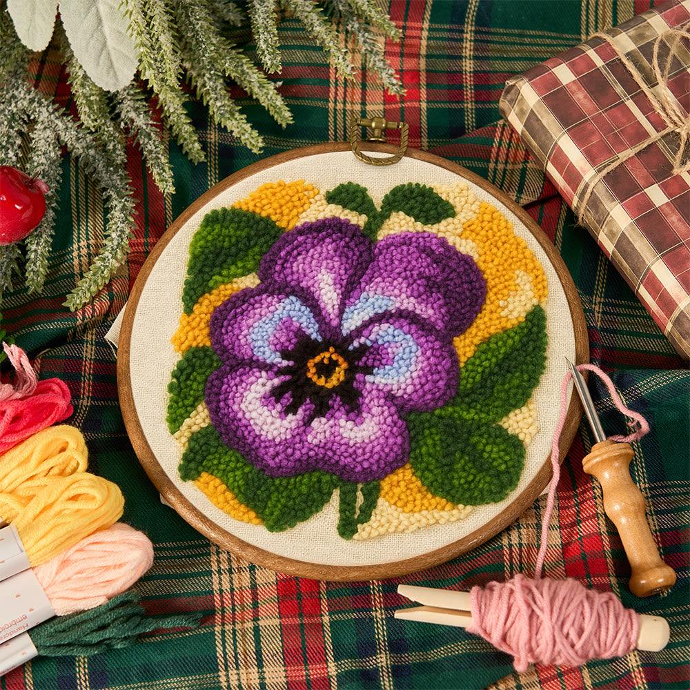 Purple Flower Punch Needle Kit - Stunning Flower Craft | Diy Handmade Craft For Mom - image 2