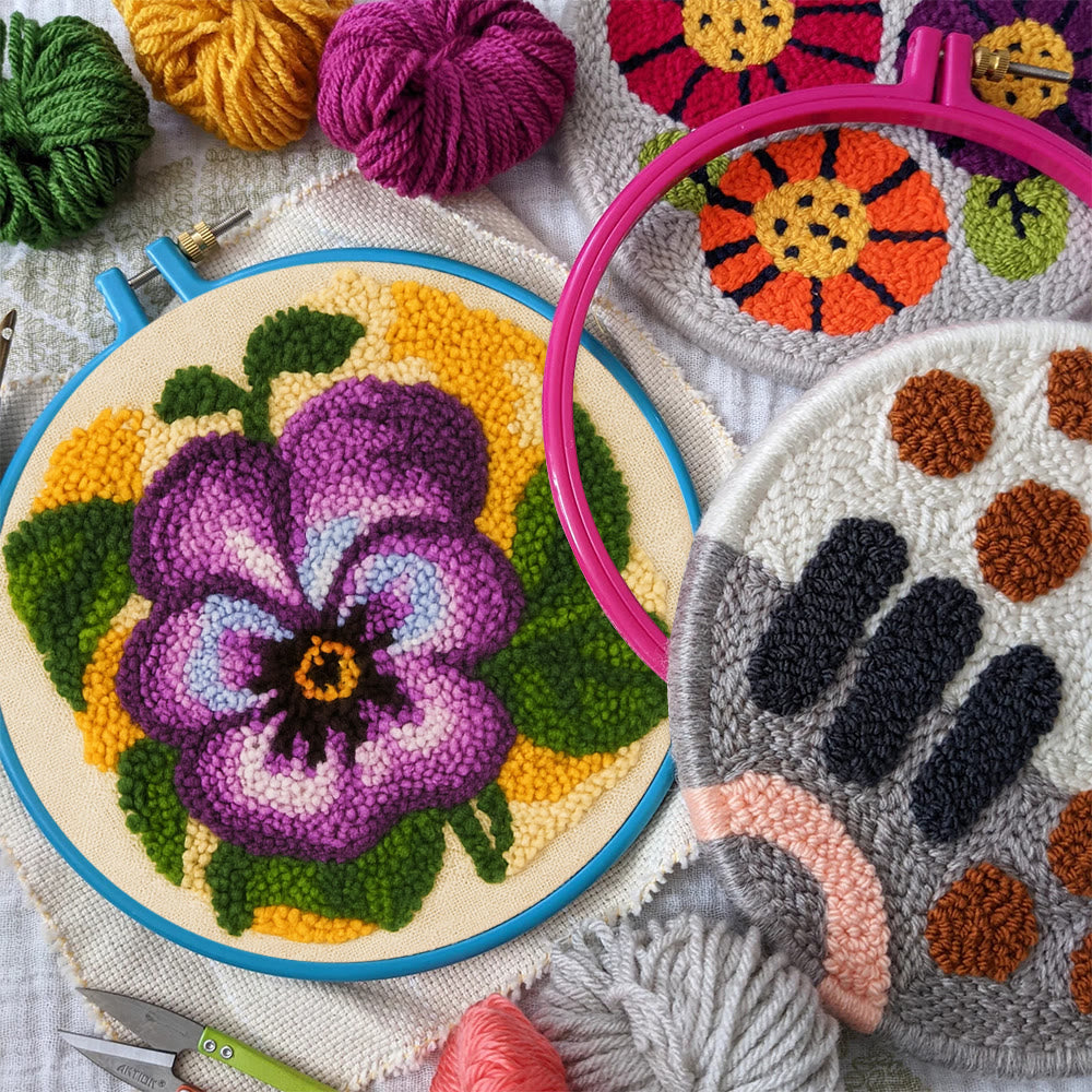 Purple Flower Punch Needle Kit - Stunning Flower Craft | Diy Handmade Craft For Mom - image 3