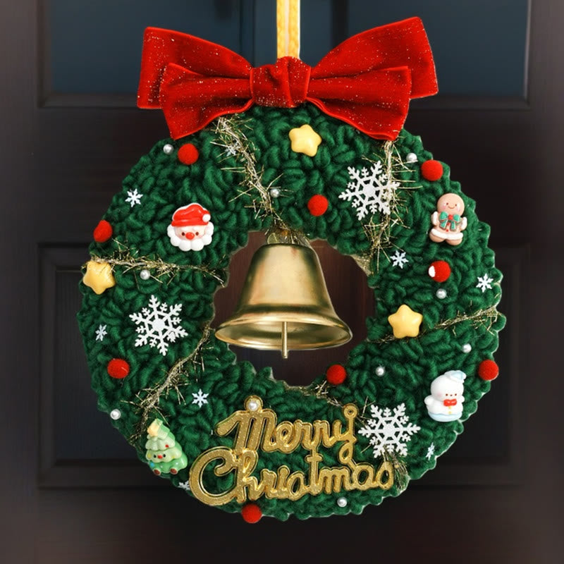 Christmas Wreath Punch Needle Kit - Unique Christmas Yarn Craft | Perfect Needlework For Home Ornament - image 0