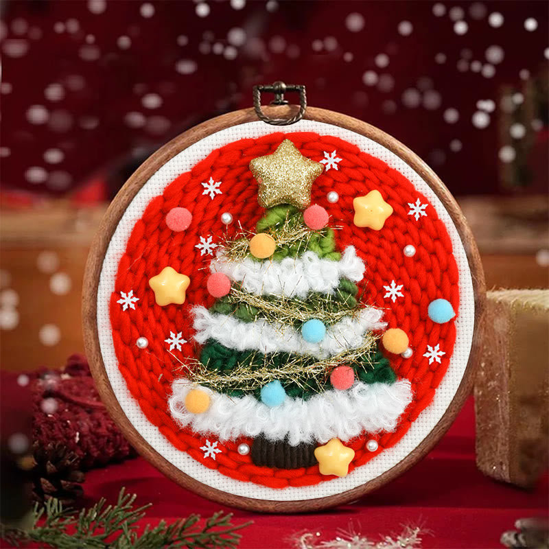 Christmas Tree Punch Needle Kit - Creative Needle Artcraft | Holiday Decorative Gifts - image 1