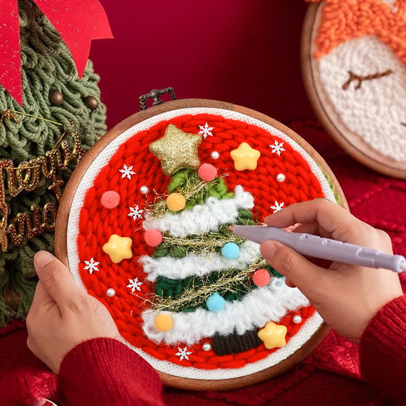 Christmas Tree Punch Needle Kit - Creative Needle Artcraft | Holiday Decorative Gifts - image 3