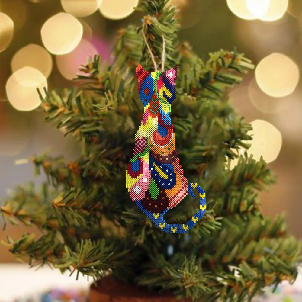 Rubbyoo Perler Beads Kit - Colourful Cat | Easy Animal Craft | Perfect Diy Bag Pendant - image 3