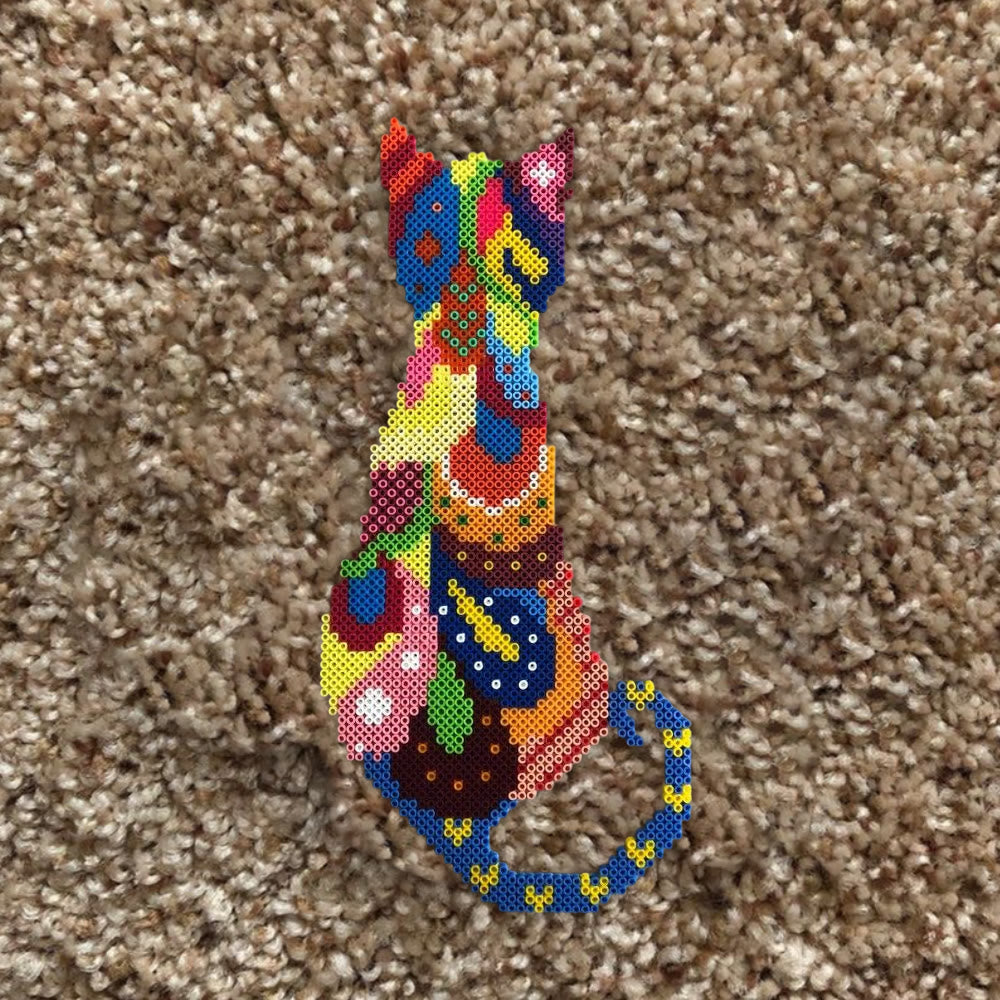 Rubbyoo Perler Beads Kit - Colourful Cat | Easy Animal Craft | Perfect Diy Bag Pendant - image 9