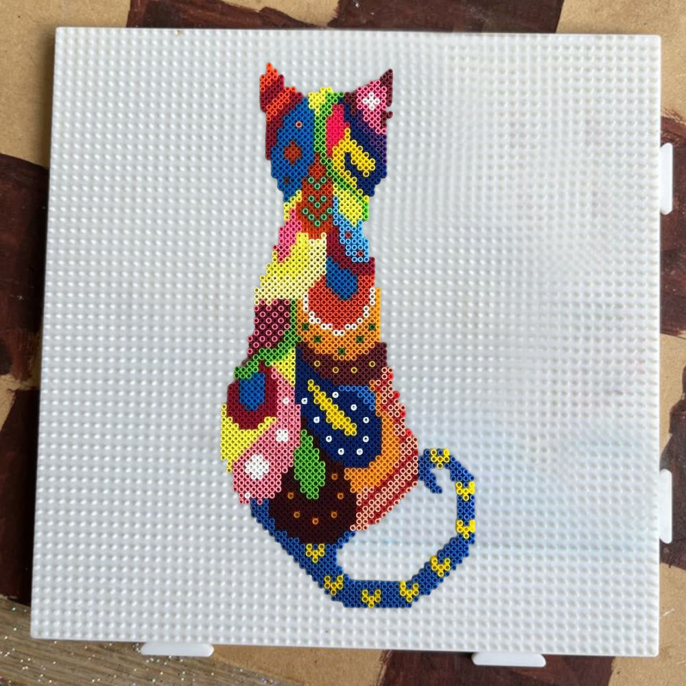 Rubbyoo Perler Beads Kit - Colourful Cat | Easy Animal Craft | Perfect Diy Bag Pendant - image 8