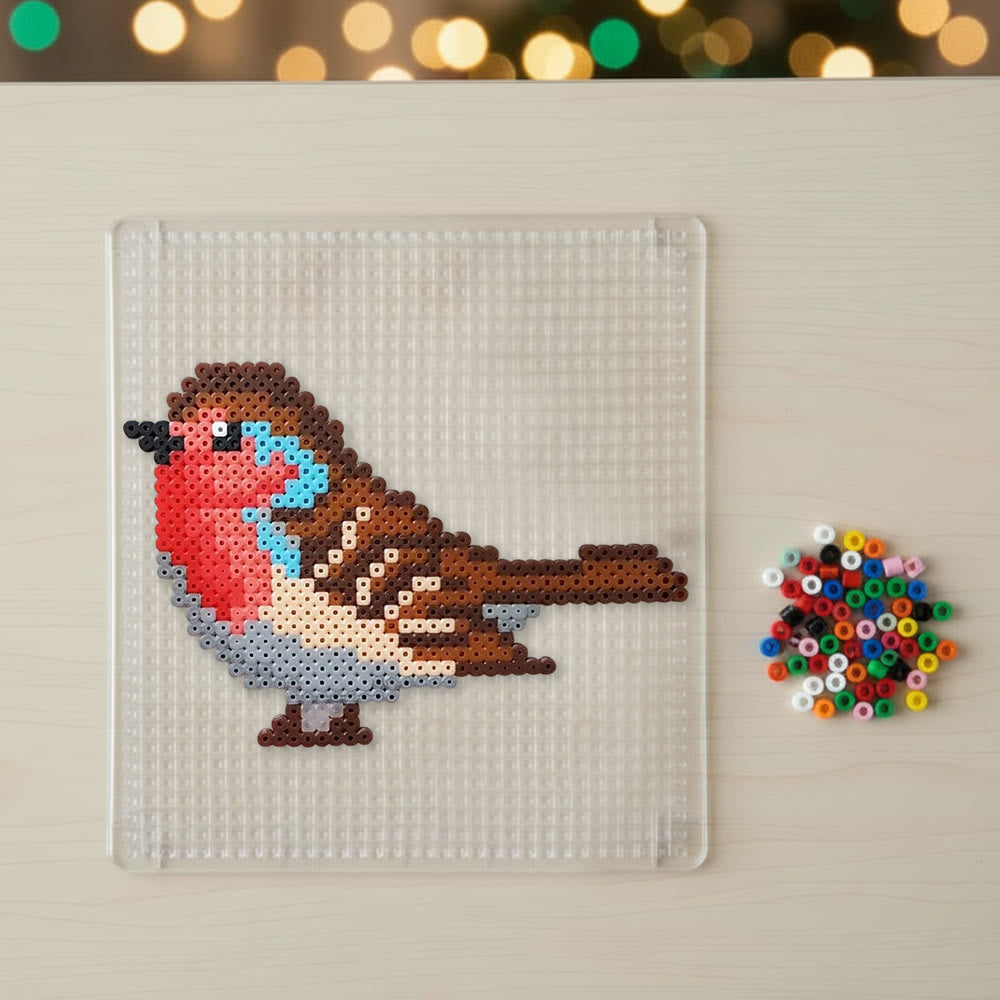 Rubbyoo Perler Beads Kit - Robin Bird | Handmade Pixel Art | Perfect Craft For Beginner - image 1