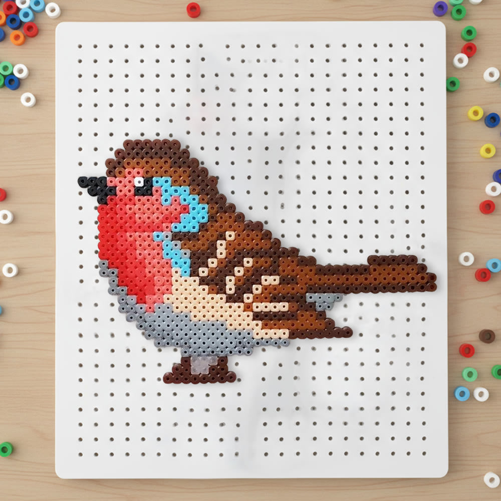 Rubbyoo Perler Beads Kit - Robin Bird | Handmade Pixel Art | Perfect Craft For Beginner - 2.6 mm - Perler Beads Kit + Tool Kit - image 0