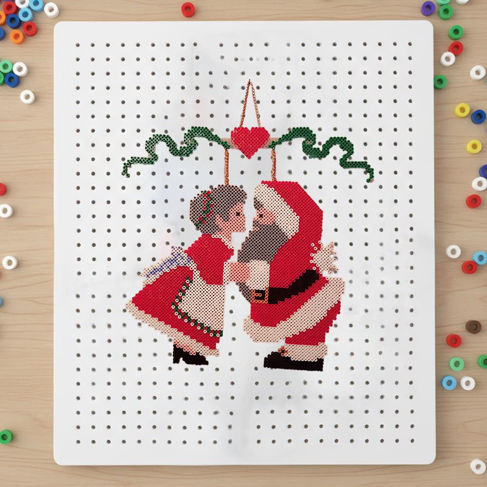 Rubbyoo Perler Beads Kit - Christmas Couple | Perfect Valentine Gift | Unique Christmas Decor - 2.6 mm - Perler Beads Kit + Tool Kit - image 0