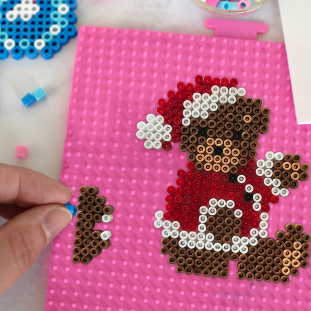 Rubbyoo Perler Beads Kit - Christmas Bear | Nice Handmade Festive Gift | Christmas Tree Hanging Decor - image 3