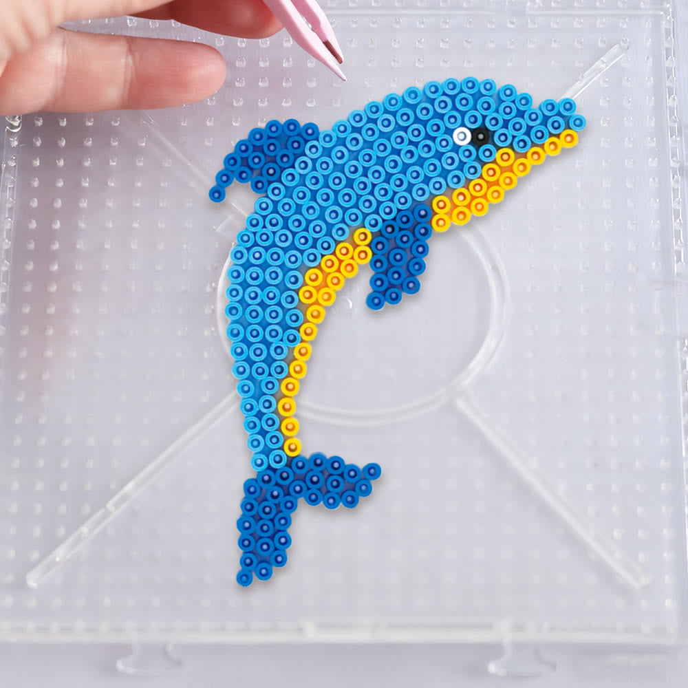 Rubbyoo Perler Beads Kit - Leaping Dolphins | Adorable Animal Craft | Diy Key Chain For Friend  - image 2