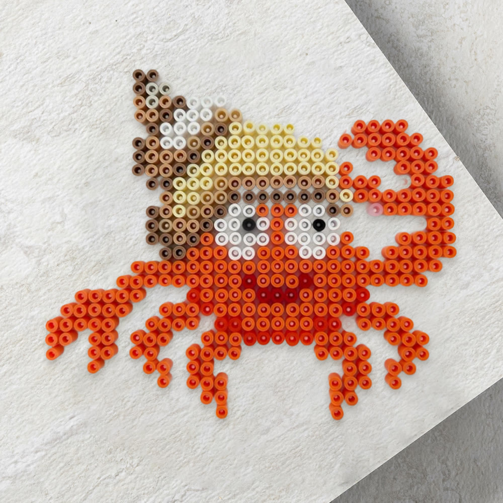 Rubbyoo Perler Beads Kit - Happy Crab | Creative Marine Animals Craft | Nice Handmade Art - image 8