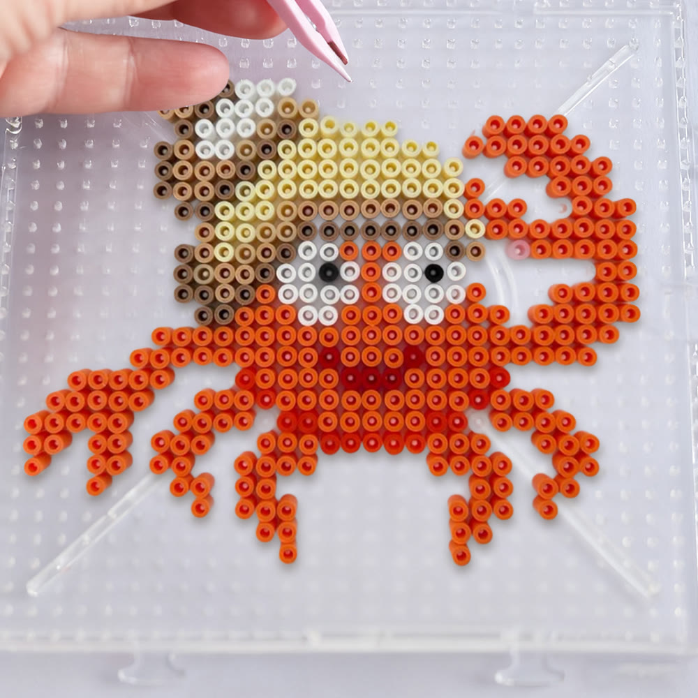Rubbyoo Perler Beads Kit - Happy Crab | Creative Marine Animals Craft | Nice Handmade Art - image 1