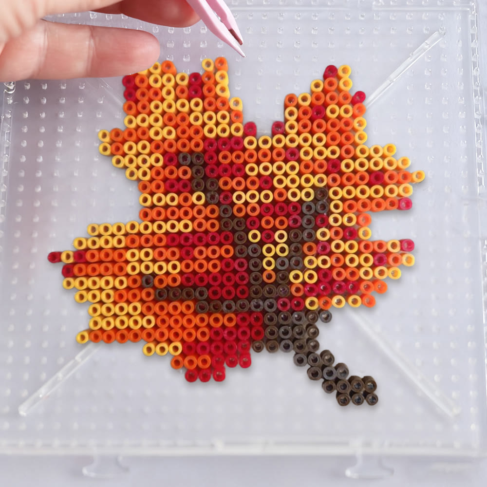 Rubbyoo Perler Beads Kit - Maple Leaves | Autumn Handmade Decorative Gifts | Perfect Craft For Diy Beginner  - image 1