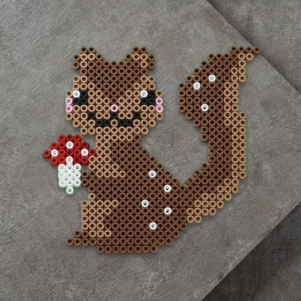 Rubbyoo Perler Beads Kit - Mushroom Squirrel | Fall Hanging Decor | Nice Diy Gift For Friend - image 7