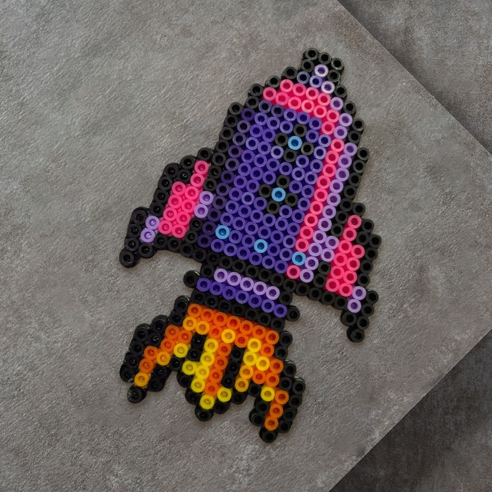 Rubbyoo Perler Beads Kit - Rocket Ship | Diy Handmade Craft For Kid | Creative Pixel Decor - image 7