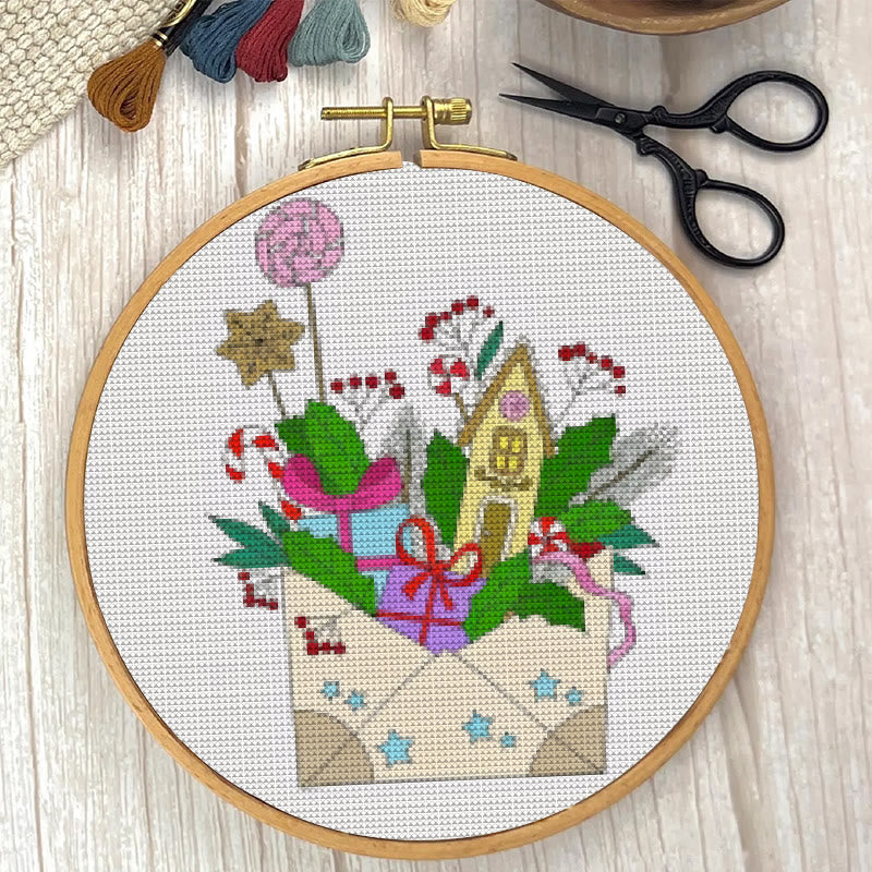  Cross Stitch Kit - New Year Envelope | Christmas Celebration Handicraft | Festival Home Decor - image 1