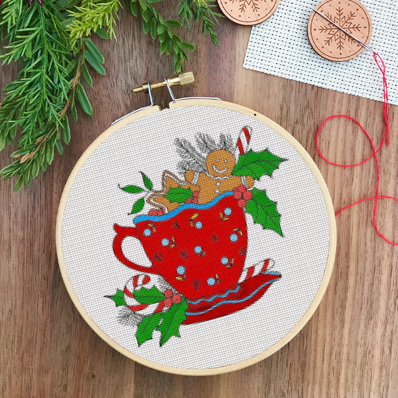 Cross Stitch Kit - Christmas Cup | Winter Needle Artwork | Unique Holiday  Collection - image 6