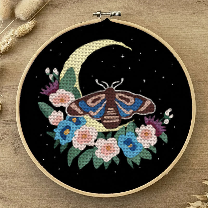 Cross Stitch Kit - Moonlight Moth | Creative Insect Artwork | Perfect For Room Decor - image 4