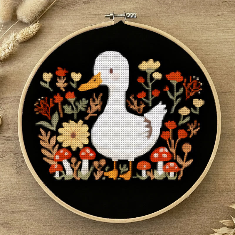 Cross Stitch Kit - Floral Duck | Autumn Animal Craft | Nice Stitch Gifts - image 2
