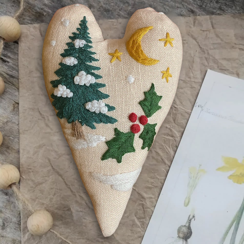 Rubbyoo Heart Embroidery Kit - Christmas Sign | Perfect For Home Decor | Handmade Needle Artwork - image 5