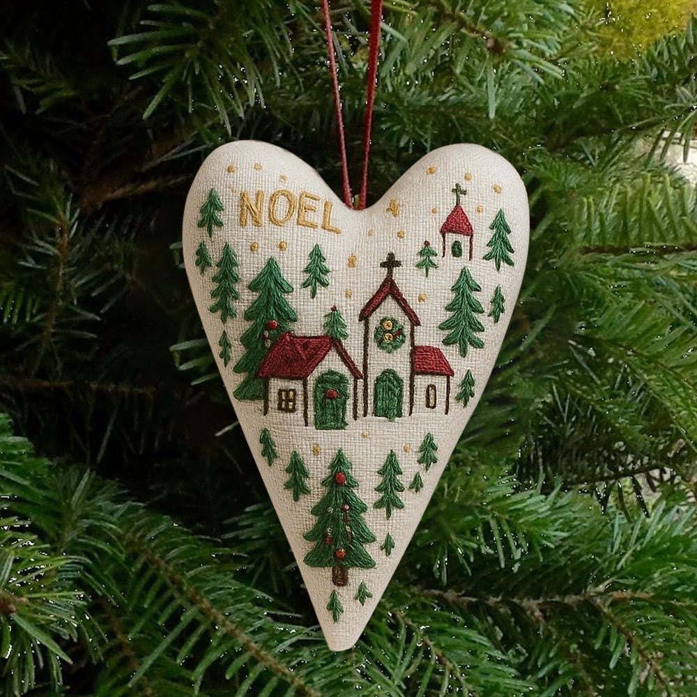Rubbyoo Heart Embroidery Kit - Church | Christmas Decoration | Handmade Needle Artwork - image 8
