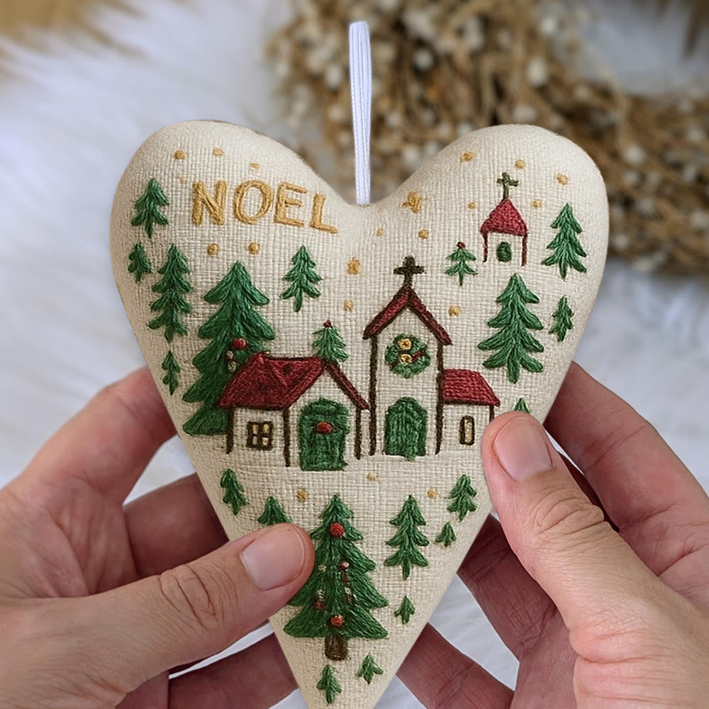 Rubbyoo Heart Embroidery Kit - Church | Christmas Decoration | Handmade Needle Artwork - image 6