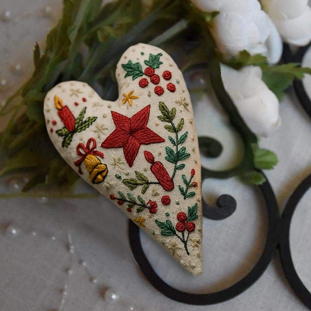 Rubbyoo Heart Embroidery Kit - Christian Candle | Christmas Decoration | Nice Festival Gift - image 1