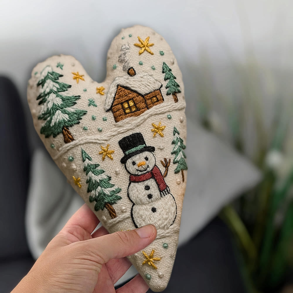 Rubbyoo Heart Embroidery Kit - Christmas Snowman | Winter Handmade Art | Diy Christmas Gift - image 8