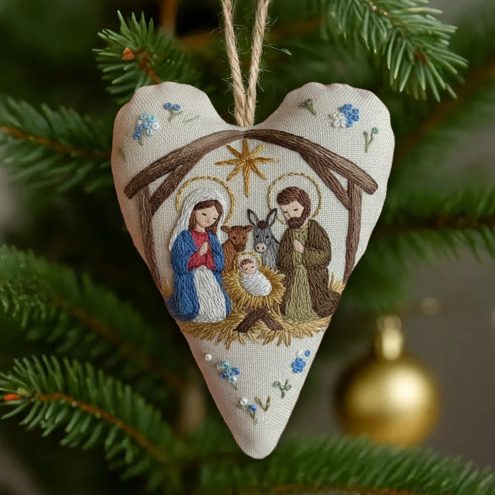 Rubbyoo Heart Embroidery Kit - Nativity Scene | Christmas Decoration | Meaningful Gift For Religious Enthusiasts - image 0